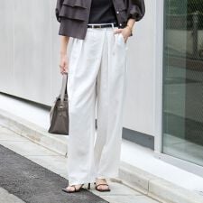 ウォッシャブルラップ風ワイドパンツ