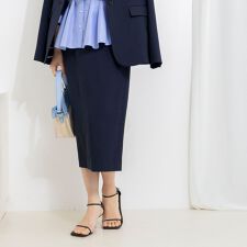 《セットアップ対応》ウォッシャブルストレッチツイルタイトスカート