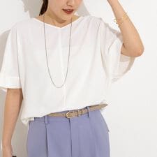 【WEB＆一部店舗限定カラー】《セットアップ対応》ジョーゼットＶネックプルオーバー
