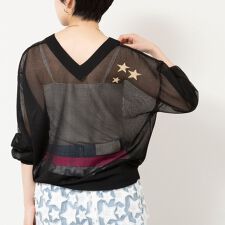 シアー2WAYカーディガン星インターシャ