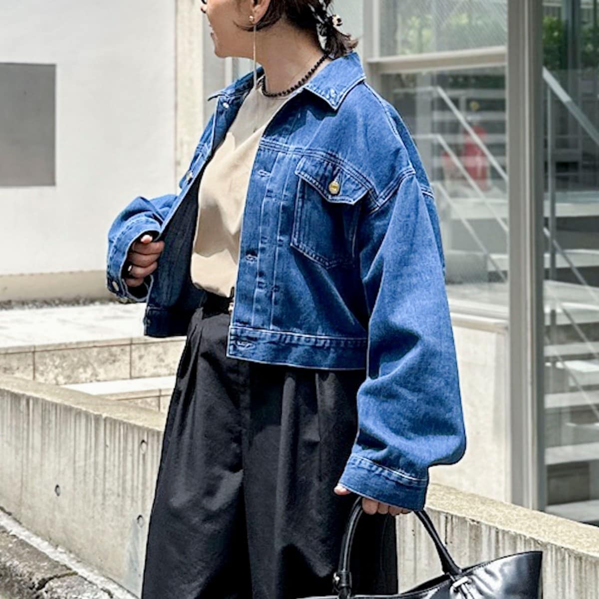 RM denim】バックひねりデザインショート丈Gジャン | リエミラー(Rie