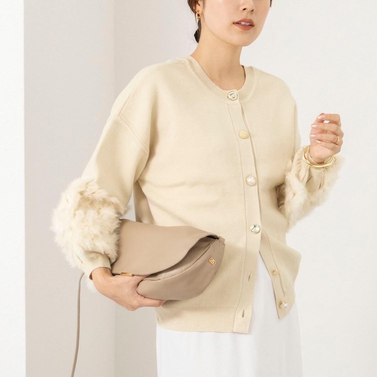 TORRAZZO DONNA/トラッゾドンナ】2WAY Rabbit Fur knit Top