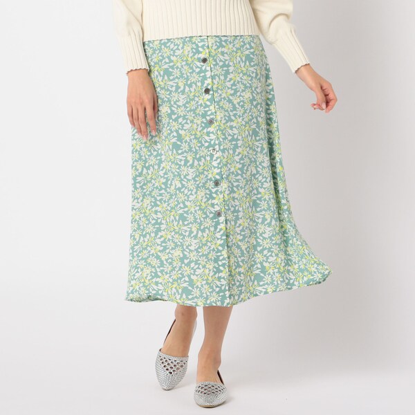 ノーリーズ ドットプリントタイトミディスカート ドットプリント