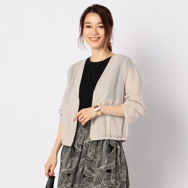 【新品】ノーリーズ ボリューム袖 シャーリング シアーブルゾン ブラウス 春 新品】ノーリーズ ボリューム袖 シャーリング シアーブルゾン