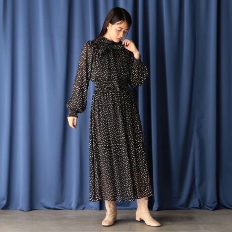 ドットジャガードワンピース ノーリーズ Nolley S 0 0033 5 07 004 ファッション通販 マルイウェブチャネル