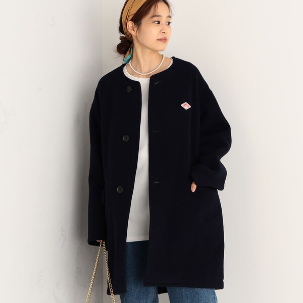 【最終値下げ本日まで】DANTON / DT-A0012ロングコートウールコート DANTON／ダントン】WOOL LIGHT PILE ノーカラー