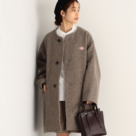 DANTON／ダントン】WOOL LIGHT PILE ノーカラー  