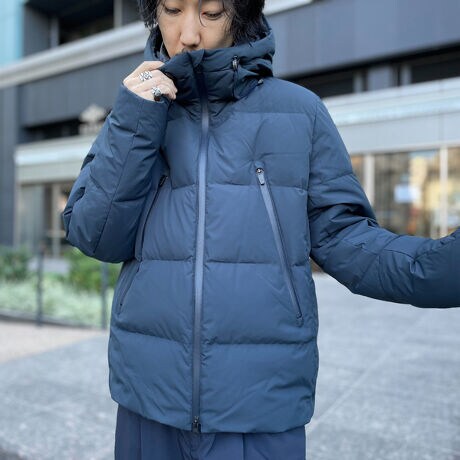 GLOSTER／グロスター】ミニリップ フーデットダウンブルゾン 
