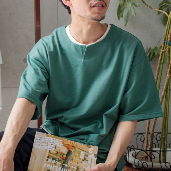 ｇｌｏｓｔｅｒ グロスター ハンドステッチ キーネックｔシャツ フレディ グロスター トップス