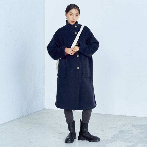 FREDY&GLOSTER fredy emue ウール混ミドル丈Pコート フレディエミュ