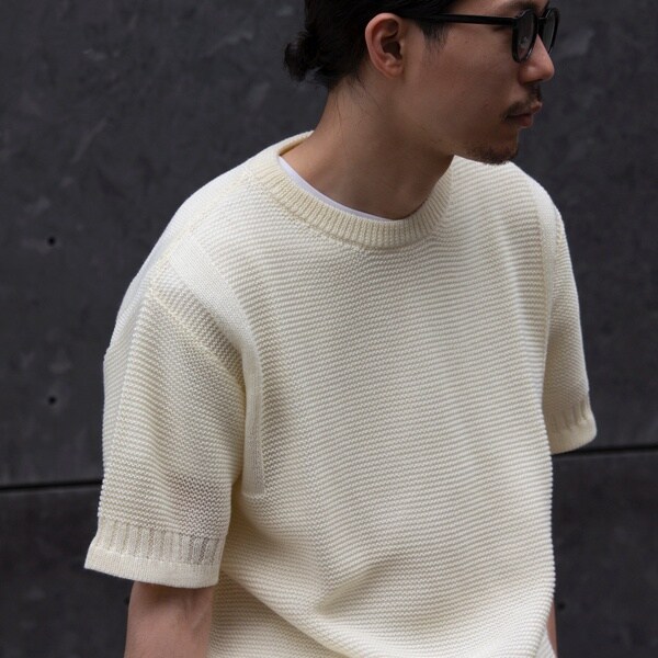 GLOSTER/グロスター】ローゲージ ガンジーニットTシャツ