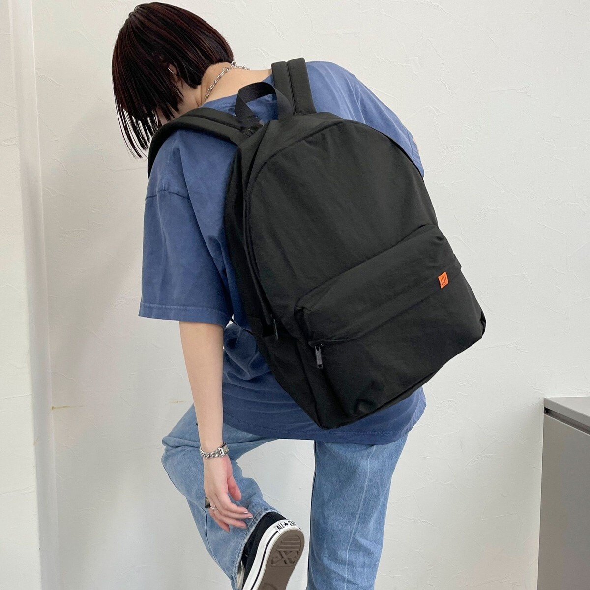 UNIVERSAL OVERALL/ユニバーサルオーバーオール】Wrinkled nylon ru 
