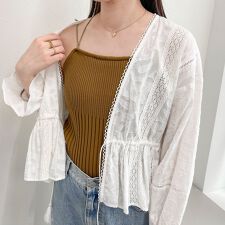 バッククロスカップ付きニットキャミ
