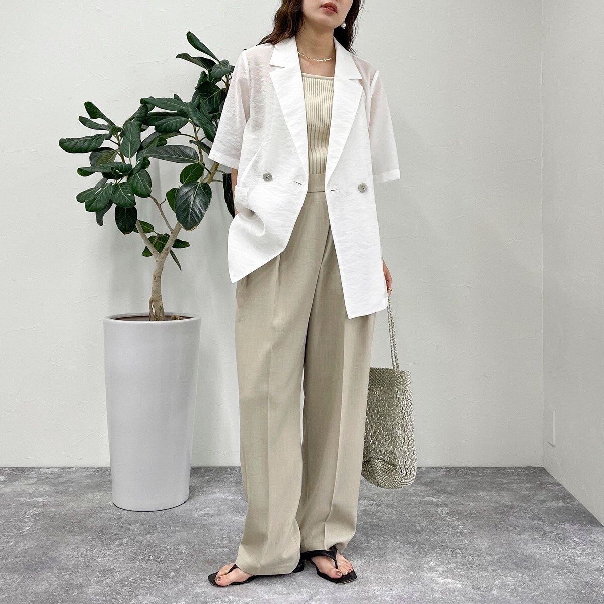 FENNEL ジャケット 半袖 Rouge vif la cle｜強撚半袖シアーフォルムジャケット | Rakuten