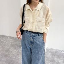 メッシュ切替シャツ