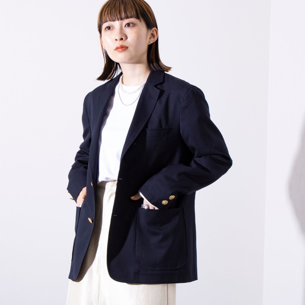 【GLOSTER】ネイビーブレザー 紺ブレ 金ボタン ダブル ジャケット X L GLOSTER（グロスター）の「【GLOSTER/グロスター】NAVY BLAZER