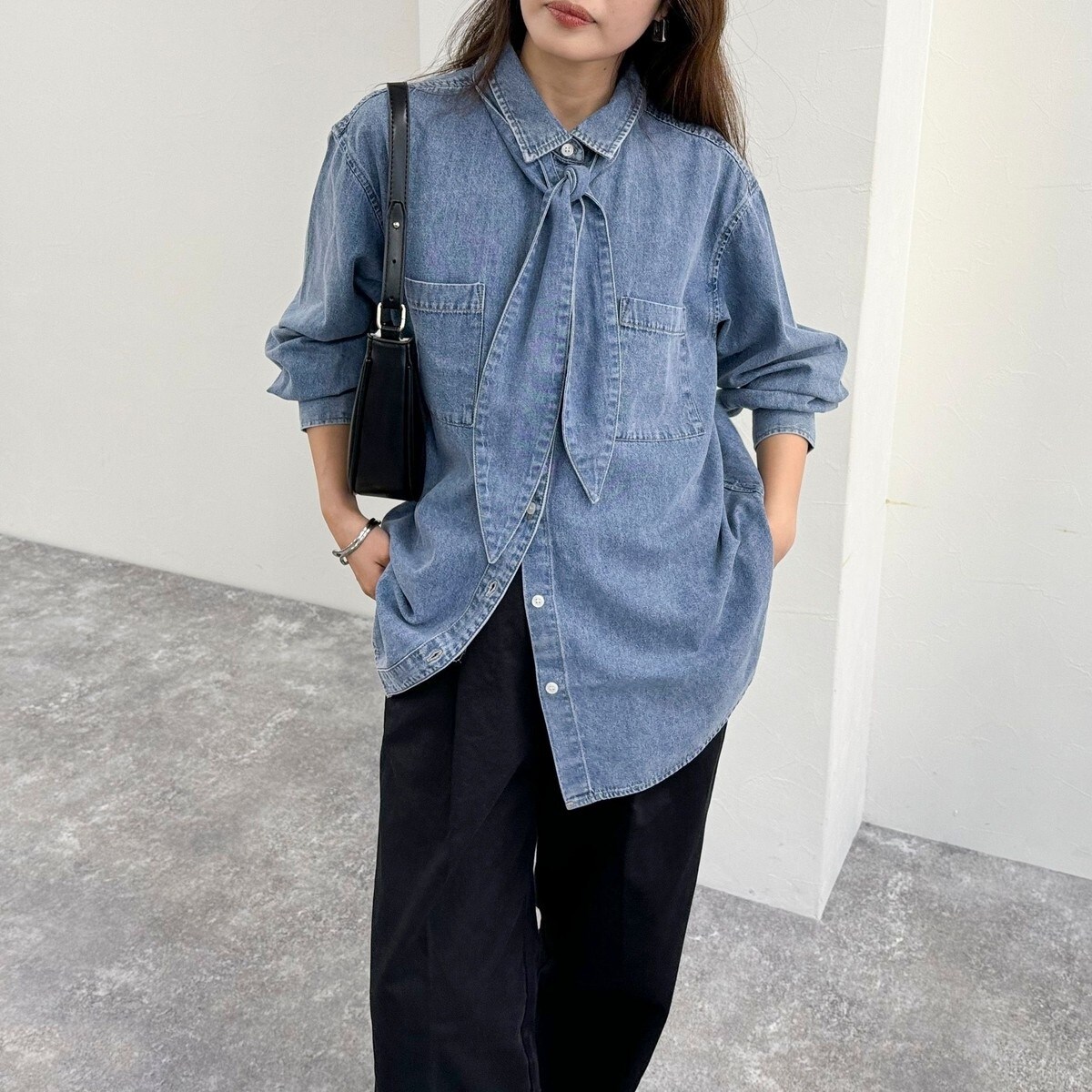 デニム2WAYボウタイシャツ | フレディ＆グロスター(FREDY&GLOSTER