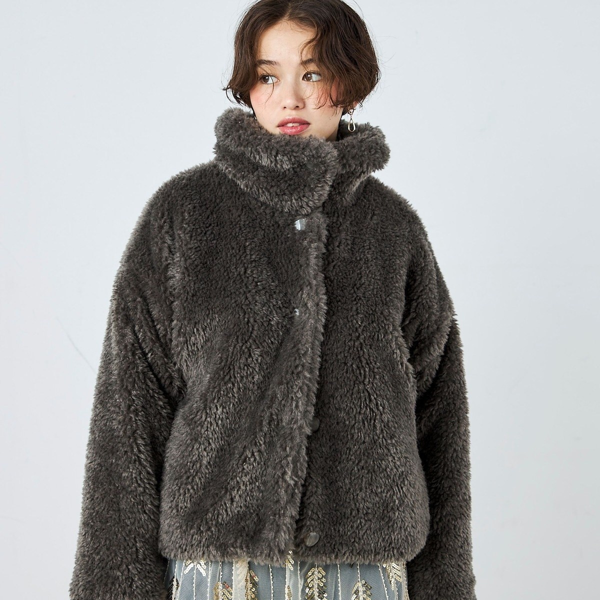 SLOBE IENA スローブイエナ フェイクムートンフードコート ＊
