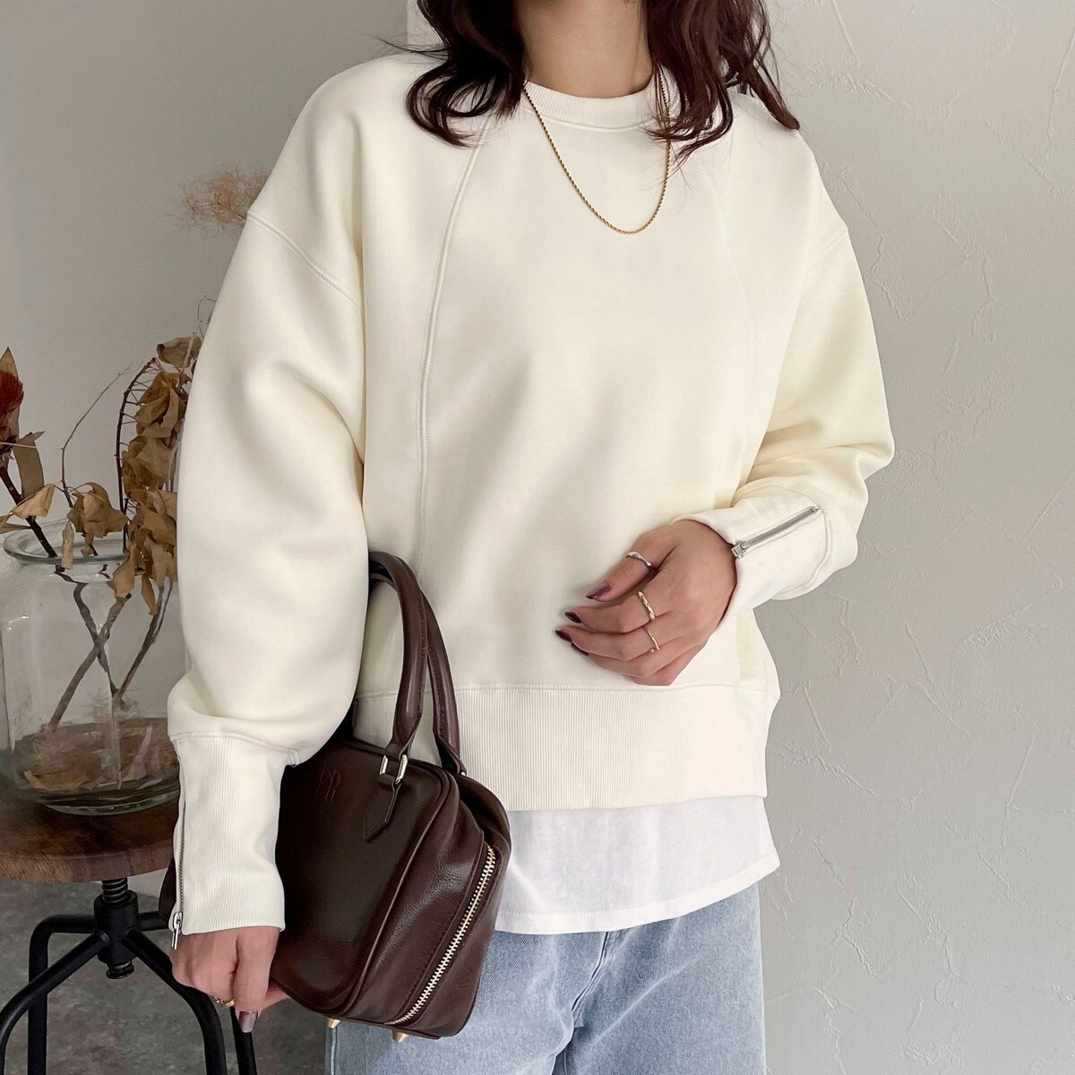 ダンボール袖口ZIPスウェットプルオーバー | フレディ＆グロスター