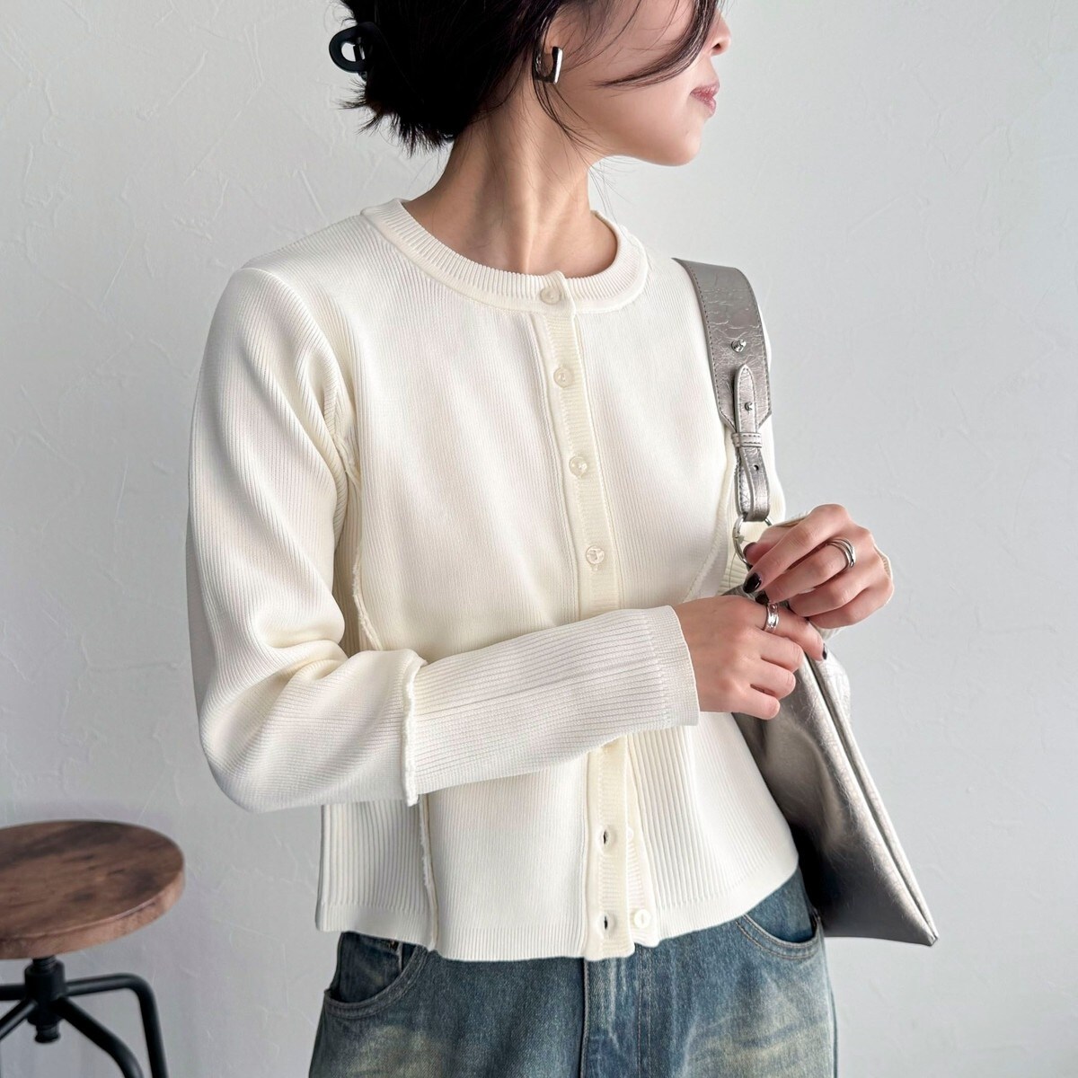 パッチワーク風ニットカーディガン | フレディ＆グロスター