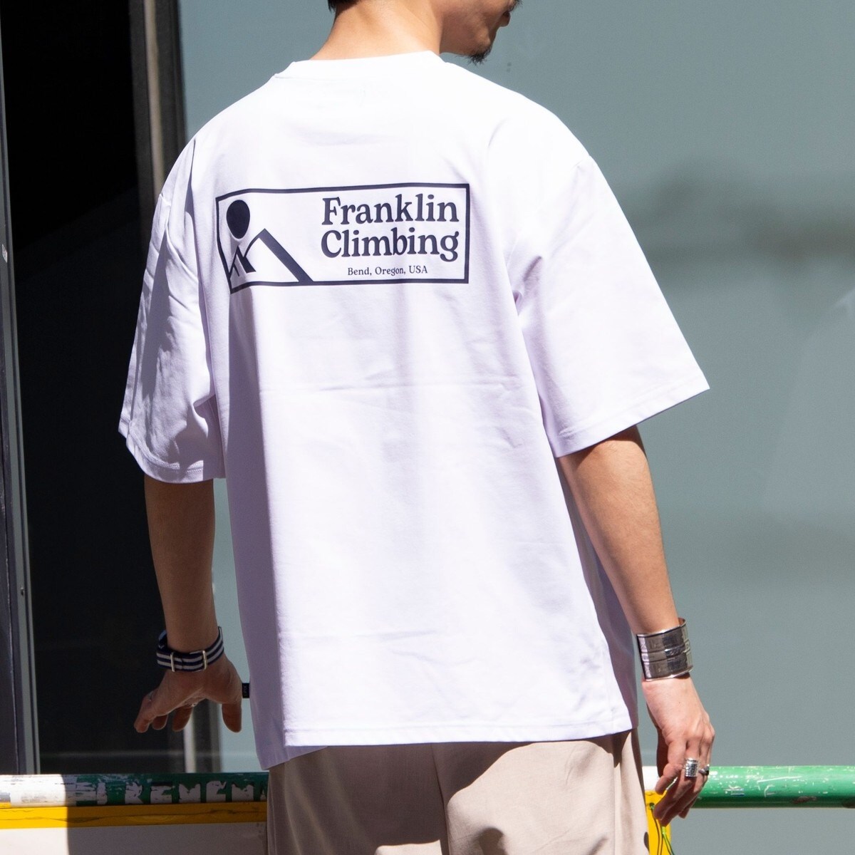 【 】オンブレ・バックプリント/グラフィックTシャツ Franklin Climbing】FLEX TECH グラフィックバックプリント 半袖