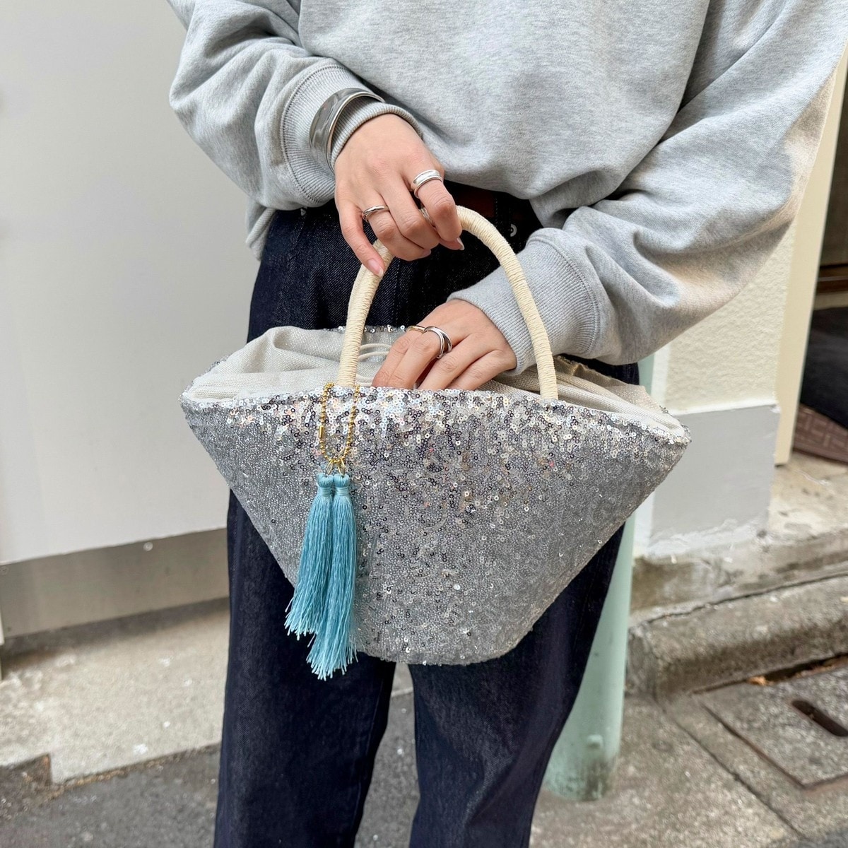 WEB限定カラー】【LILY BROWN×MARY QUANT】ロゴ刺繍カゴバッグ
