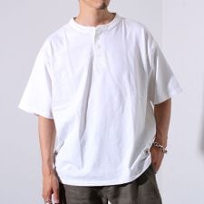 【FREDYMAC/フレディマック】 USコットン スノーウォッシュ ヘンリーネックTシャツ