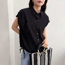 前開きフレンチタックシャツ
