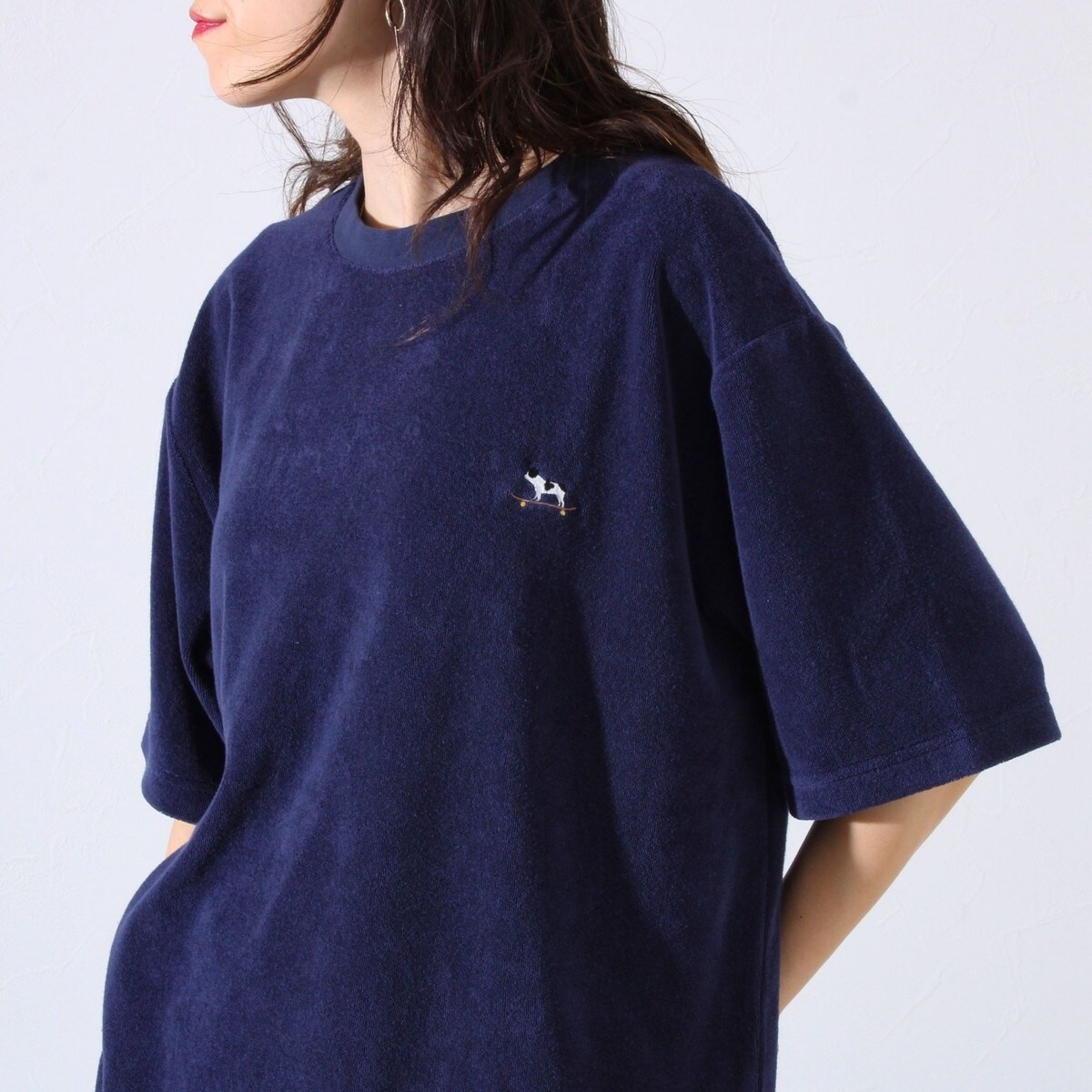 セットアップ対応】フレブルパイルTシャツ フレンチブルドッグ刺繍