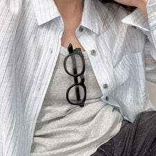 フレディ＆グロスター(FREDY&GLOSTER)の【haruセレクト】ブラック太フレームメガネ