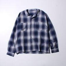 【残暑にも快適なさらっとシャツ】ワッフルチェック ロングスリーブシャツ オンブレチェック