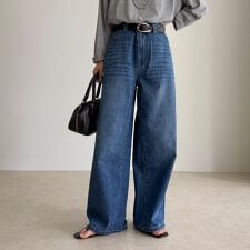 カラーストレートデニムパンツ