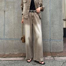 カラーストレートデニムパンツ
