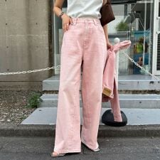 カラーストレートデニムパンツ