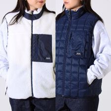 【2WAYで着回せる】【UNISEX】GLOSTER配色別注 TAIONボア×ダウンベスト