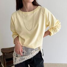 ミニ裏毛クロップドスウェットプルオーバー