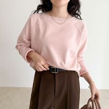 ミニ裏毛クロップドスウェットプルオーバー