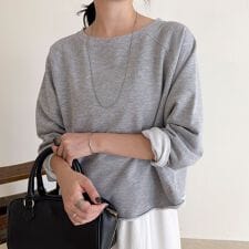 ミニ裏毛クロップドスウェットプルオーバー