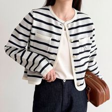 刺繍入りコンパクトニットジャケット