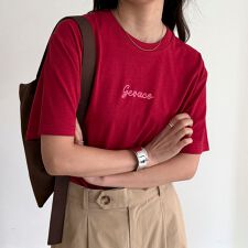 【GEVACO/ゲバコ】ワンポイントロゴチェーン刺繍半袖Tシャツ