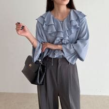 フレディエミュ(fredy emue)のボリュームフリル前開きブラウス