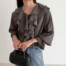 フレディエミュ(fredy emue)のボリュームフリル前開きブラウス