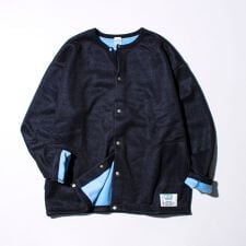 【DISCUS】UNISEX インレイ裏シャギーボンディング配色 クルーカーデ