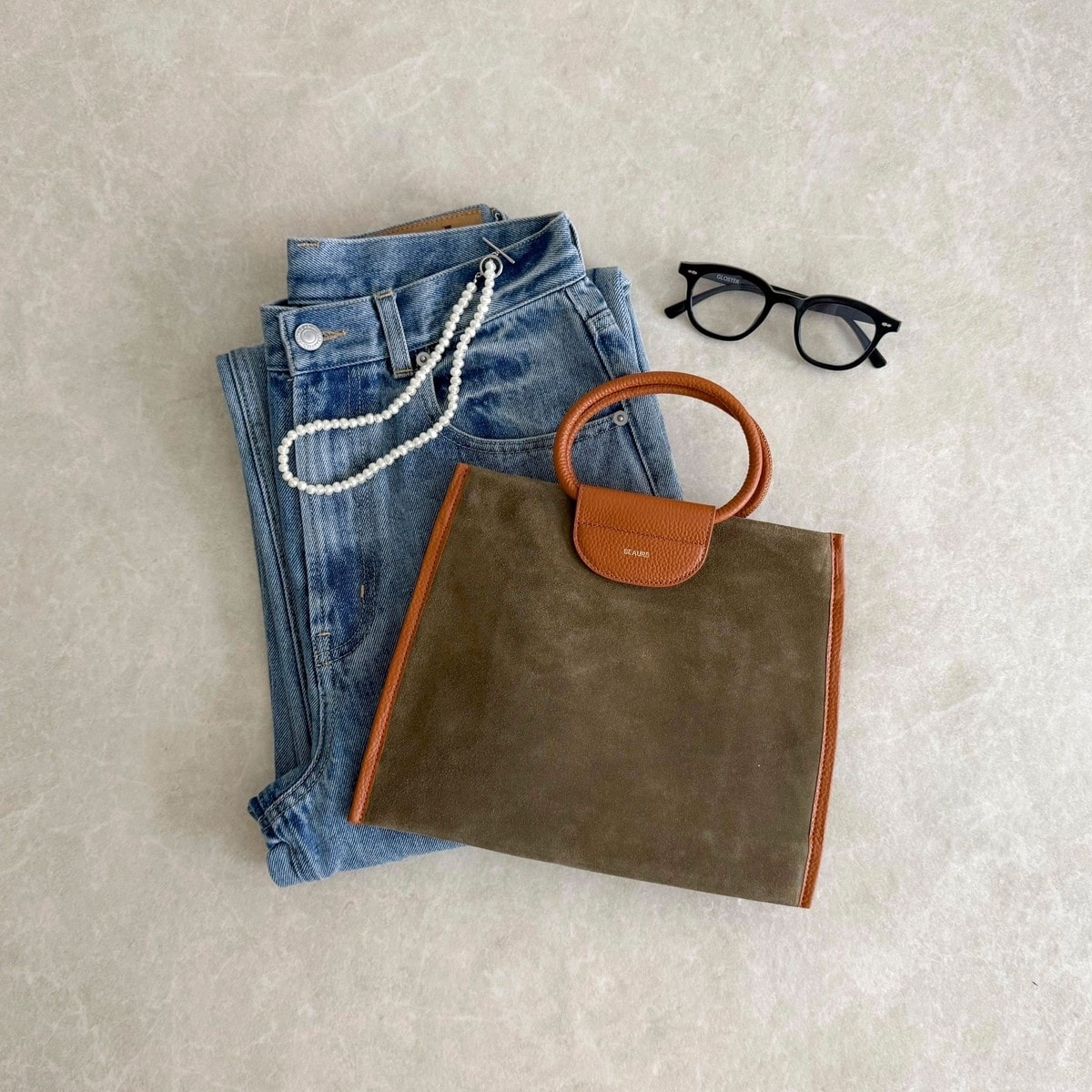 フレディエミュ（fredy emue）/スエード配色底マチ立体ショルダーバッグ スエード配色底マチ立体ショルダーバッグ | フレディエミュ(fredy emue