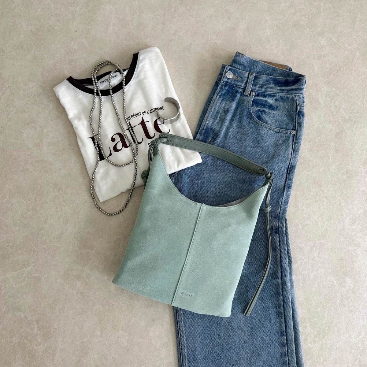 AULENTTI/オーレンティ】スエード巾着チェーンショルダーバッグ