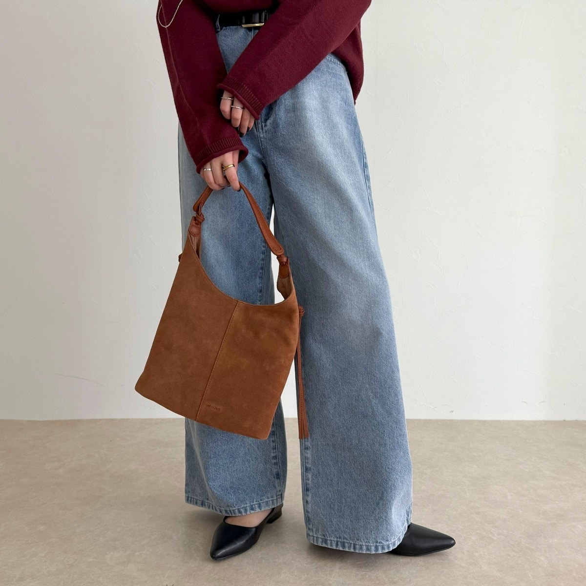 AULENTTI/オーレンティ】スエード巾着チェーンショルダーバッグ