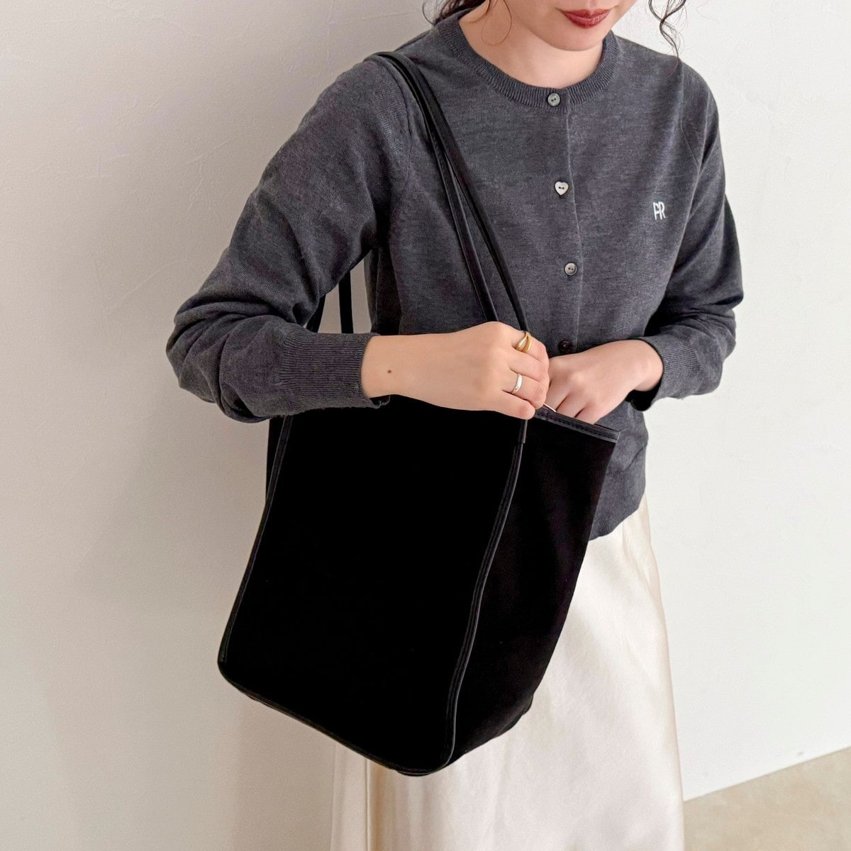 VELETTO /ベロット】パイピングスエードトートポーチ付バッグ