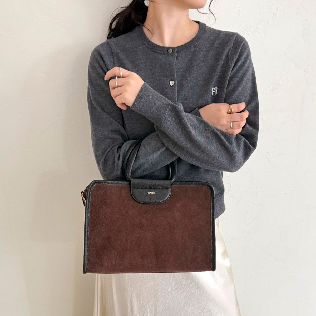 フレディエミュ（fredy emue）/スエード配色ボックスボストンバッグ スエード配色ボックスボストンバッグ | フレディエミュ(fredy emue