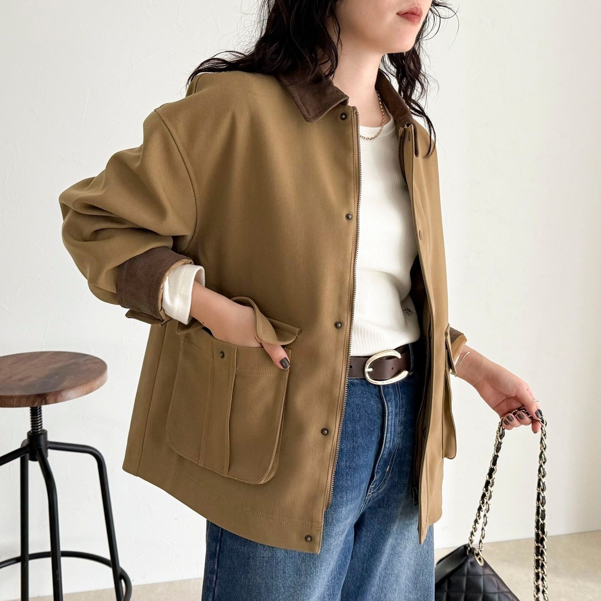 セットアップ対応》ウォッシャブルエアボールフードブルゾン