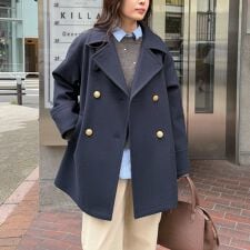 フレディエミュ(fredy emue)の【リバイバル/新色追加】ウール混ミドル丈Pコート